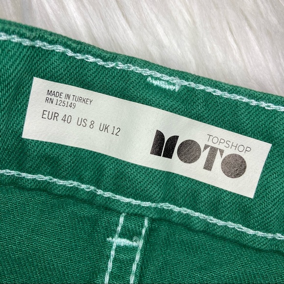 TOPSHOP Moto Green Jean Mini Skirt - Picture 9 of 11